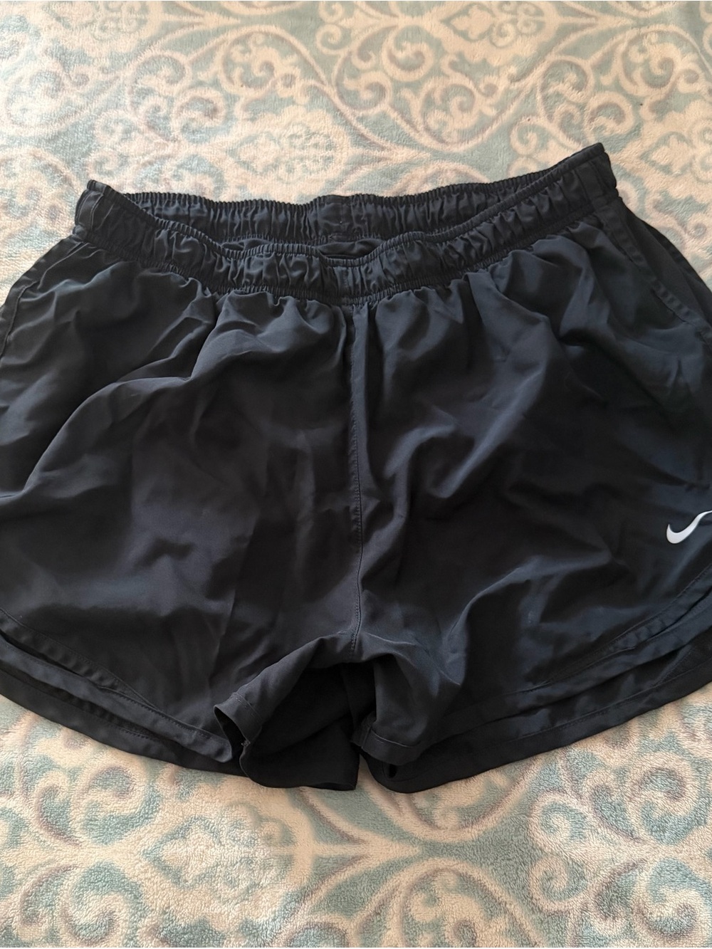 Nike Women's Black Athletic Running Shorts with Swoosh